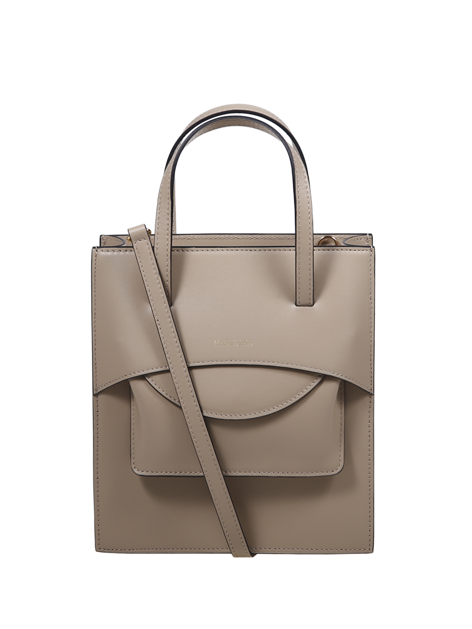 WOMAN HIDESINS NUDE LEATHER FLAP J BAG