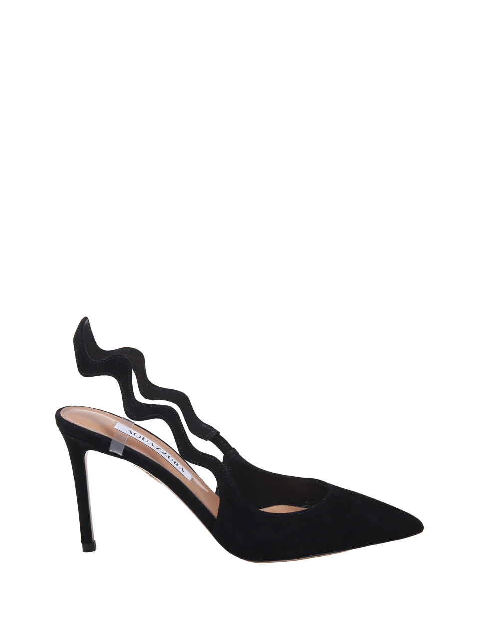 DONNA AQUAZZURA TACCO ARTISTE IN PELLE SCAMOSCIATA NERA 