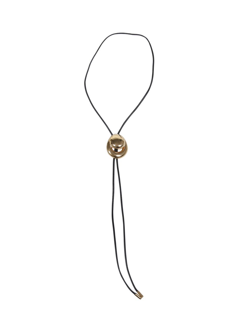 WOMAN PANCONESI GOLD RHODIUM PLATED COPPER BLOW UP CORD BOLO NECLACE 
