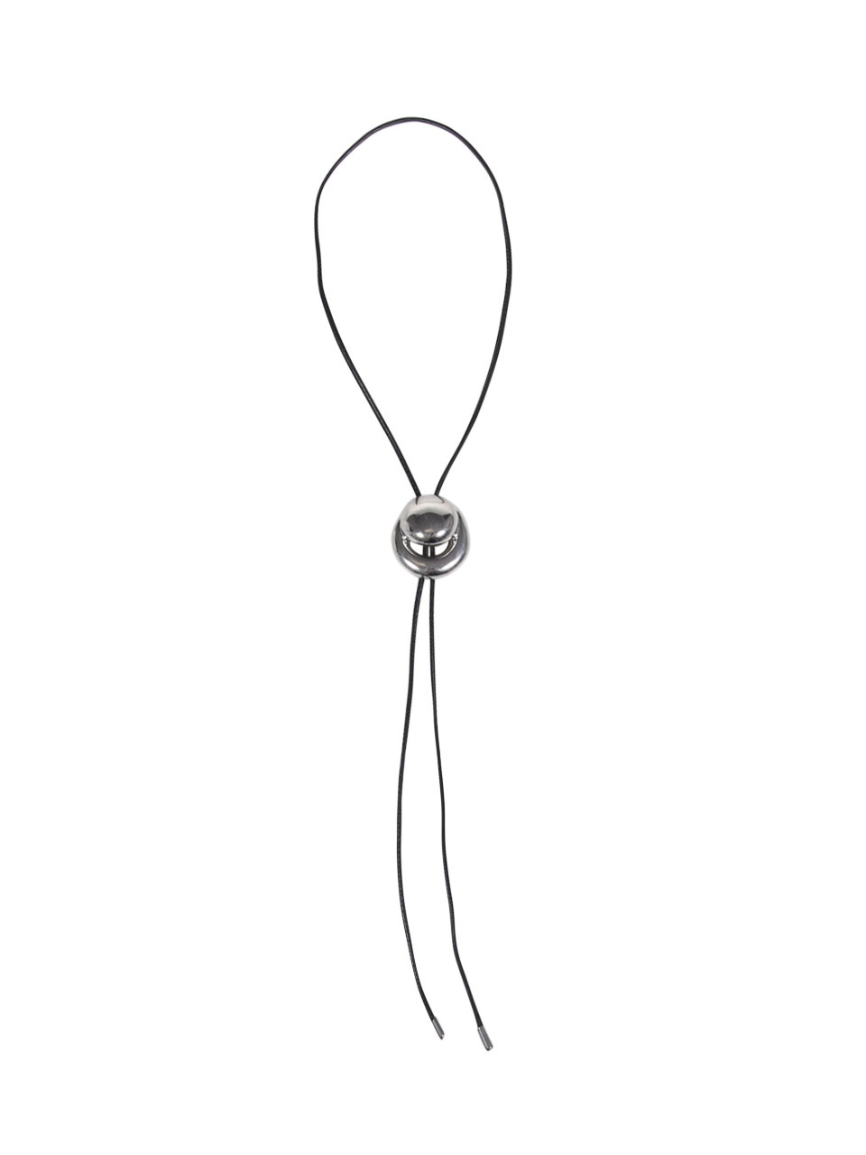 WOMAN PANCONESI SILVER RHODIUM PLATED COPPER BLOW UP CORD BOLO NECLACE 