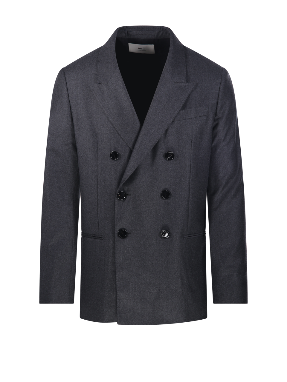 MEN AMI GREY VIRGIN WOOL DOUBLE BREASTED JACKET