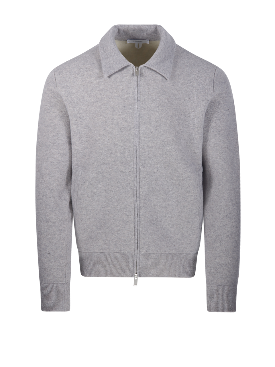 MEN LARDINI GREY WOOL KNITWEAR BOMBER JACKET