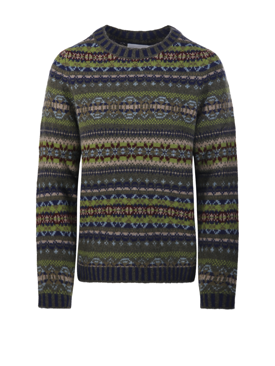 WOMAN ERIBE' GREEN EXTRAFINE LAMB WOOL KINROSS SWEATER