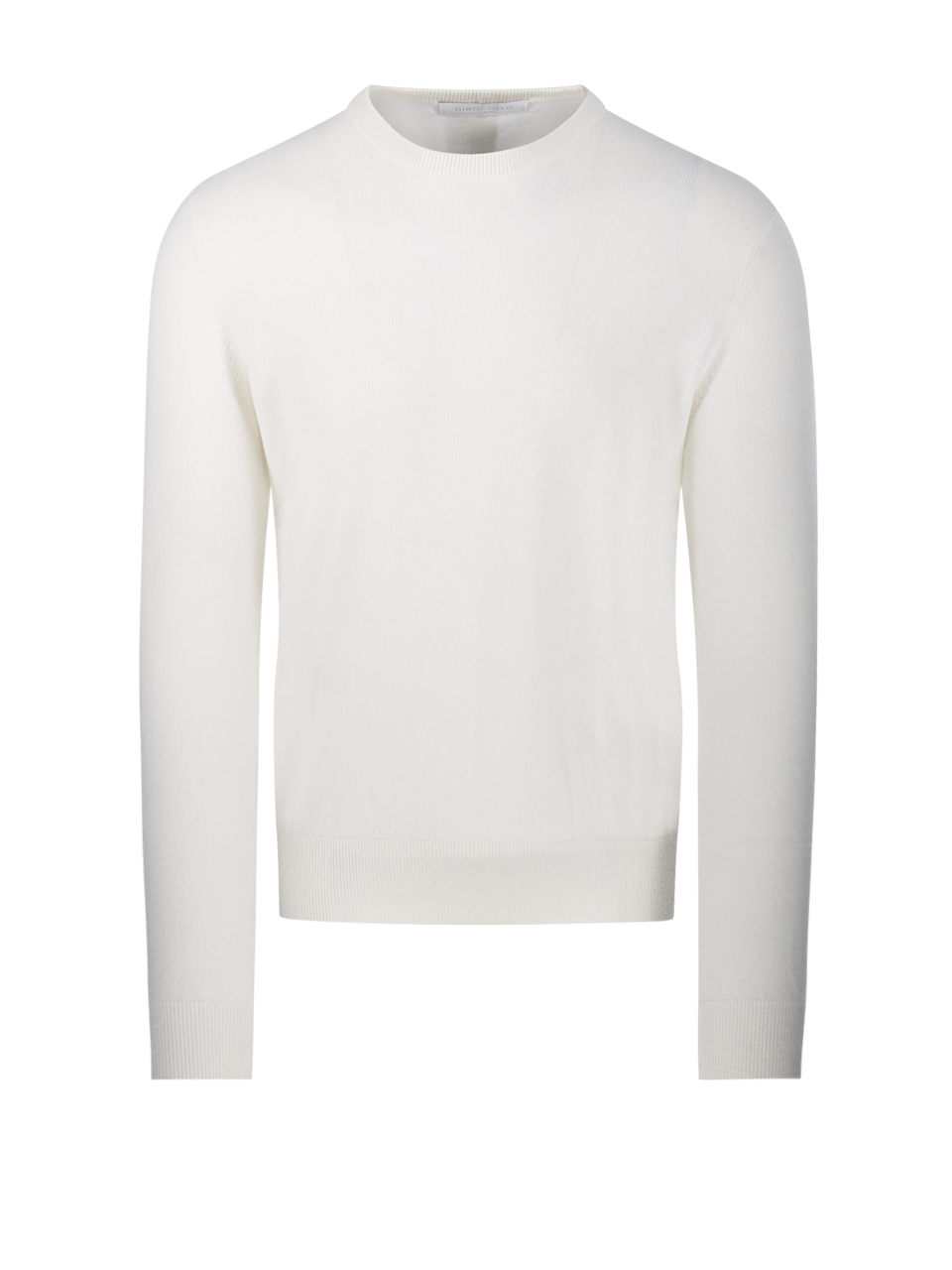 MEN CASHMERE COMPANY WHITE CASHMERE ROUND NECK SWEATER