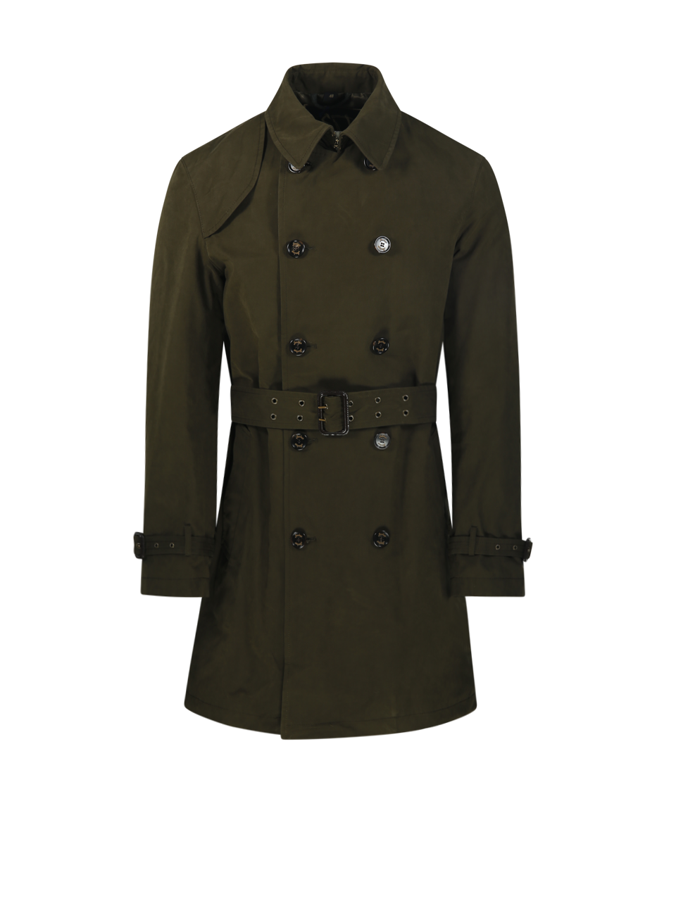 MEN SEALUP GREEN COTTON TRENCH COAT