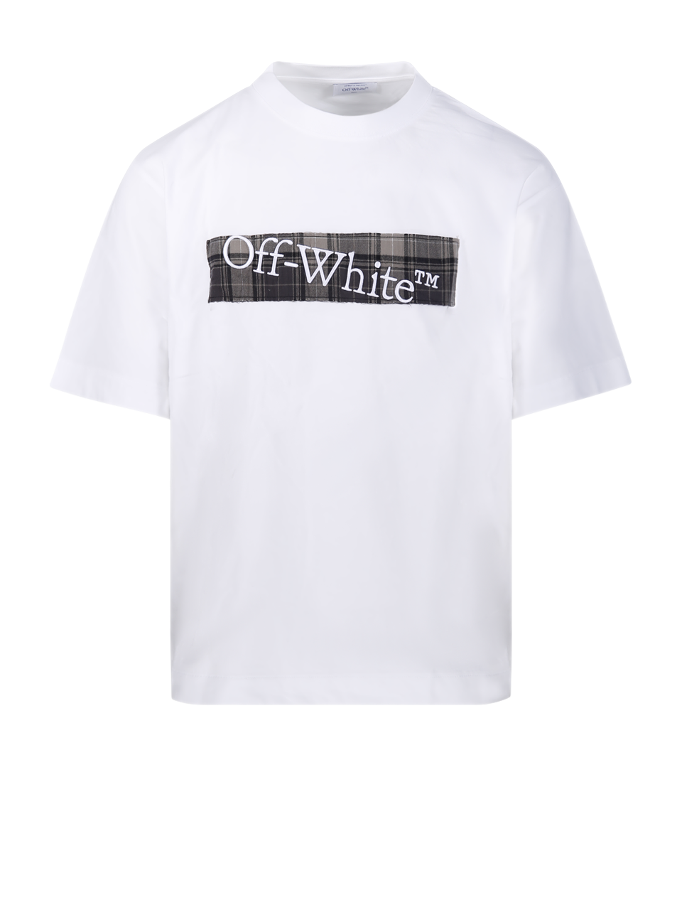 MEN OFF-WHITE WHITE COTTON FLANNEL DIAG SKATE S/S T-SHIRT