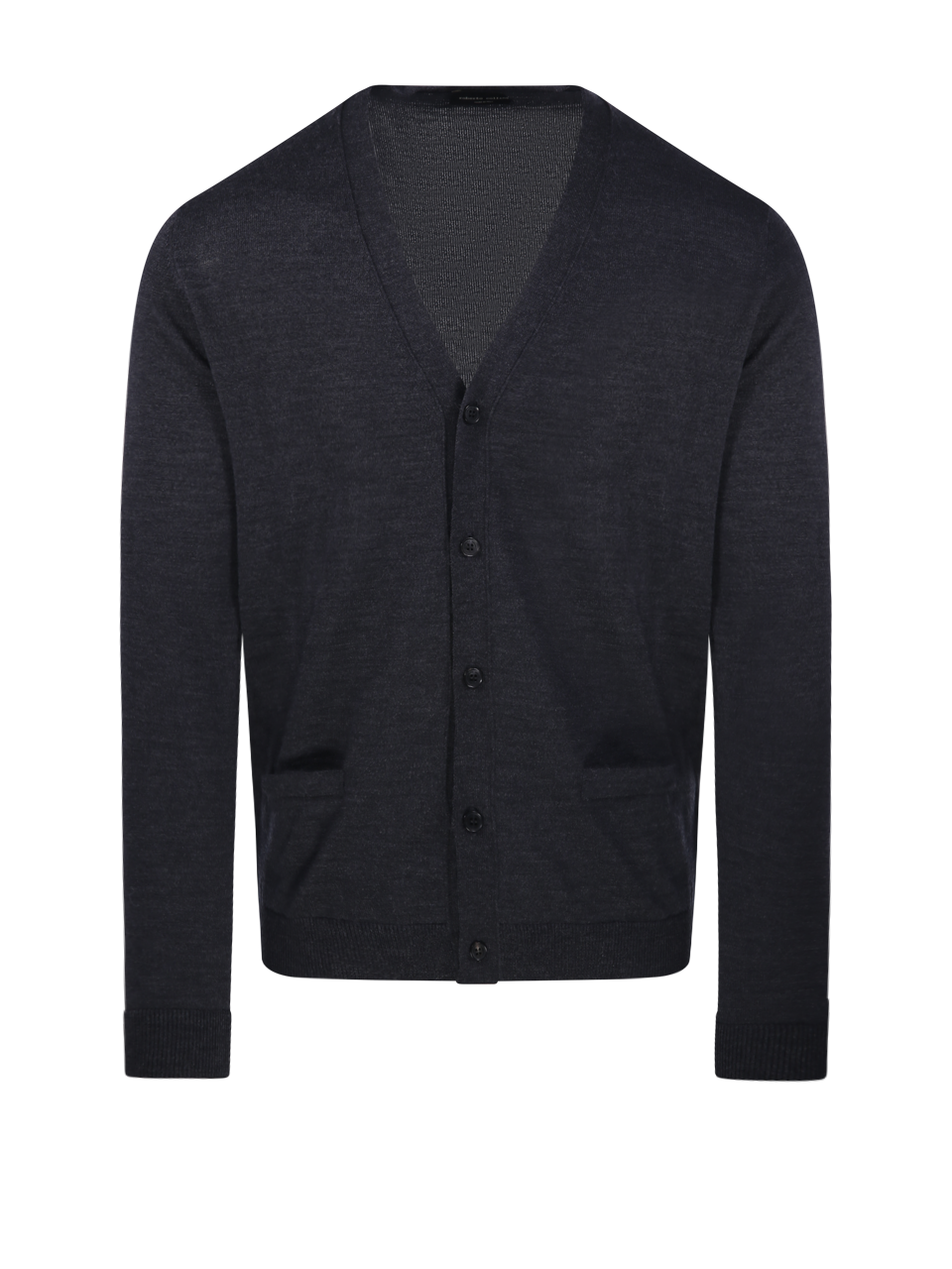 MEN ROBERTO COLLINA GREY EXTRAFINE MERINO WOOL CARDIGAN