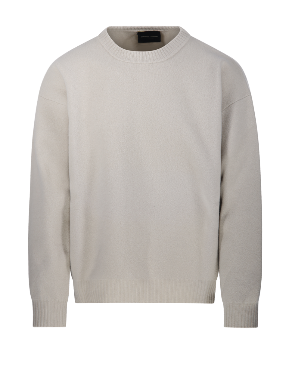 MEN ROBERTO COLLINA BEIGE VIRGIN WOOL ROUND NECK OVER SWEATER