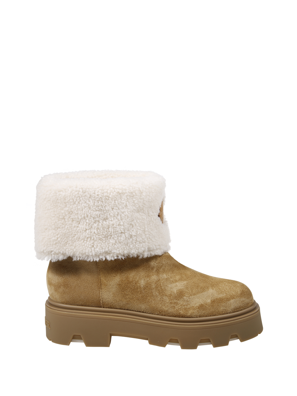 WOMAN MONCLER BEIGE REAL LEATHER AUREA MID ANKLE BOOT