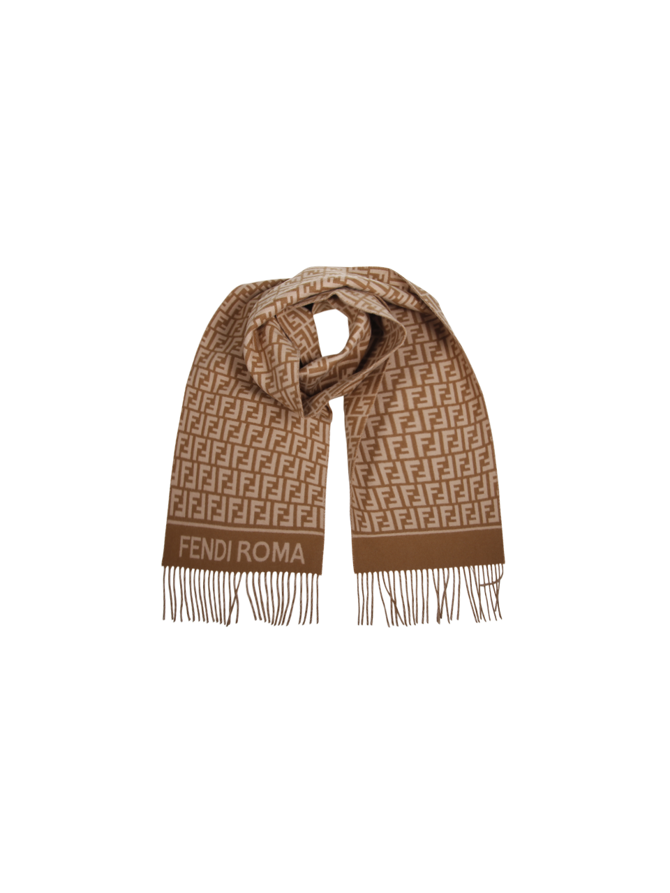 DONNA FENDI SCIARPA BEIGE IN LANA VERGINE 30X190