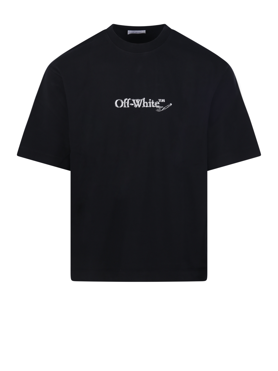 MEN OFF-WHITE BLACK COTTON SCRIBBLE ARR SKATE S/S T-SHIRT