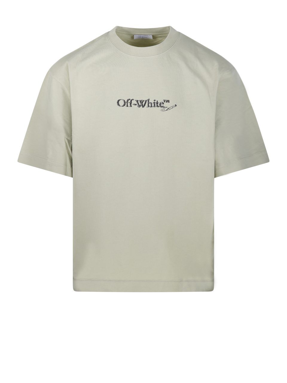 MEN OFF-WHITE GREEN COTTON SCRIBBLE ARR SKATE S/S T-SHIRT