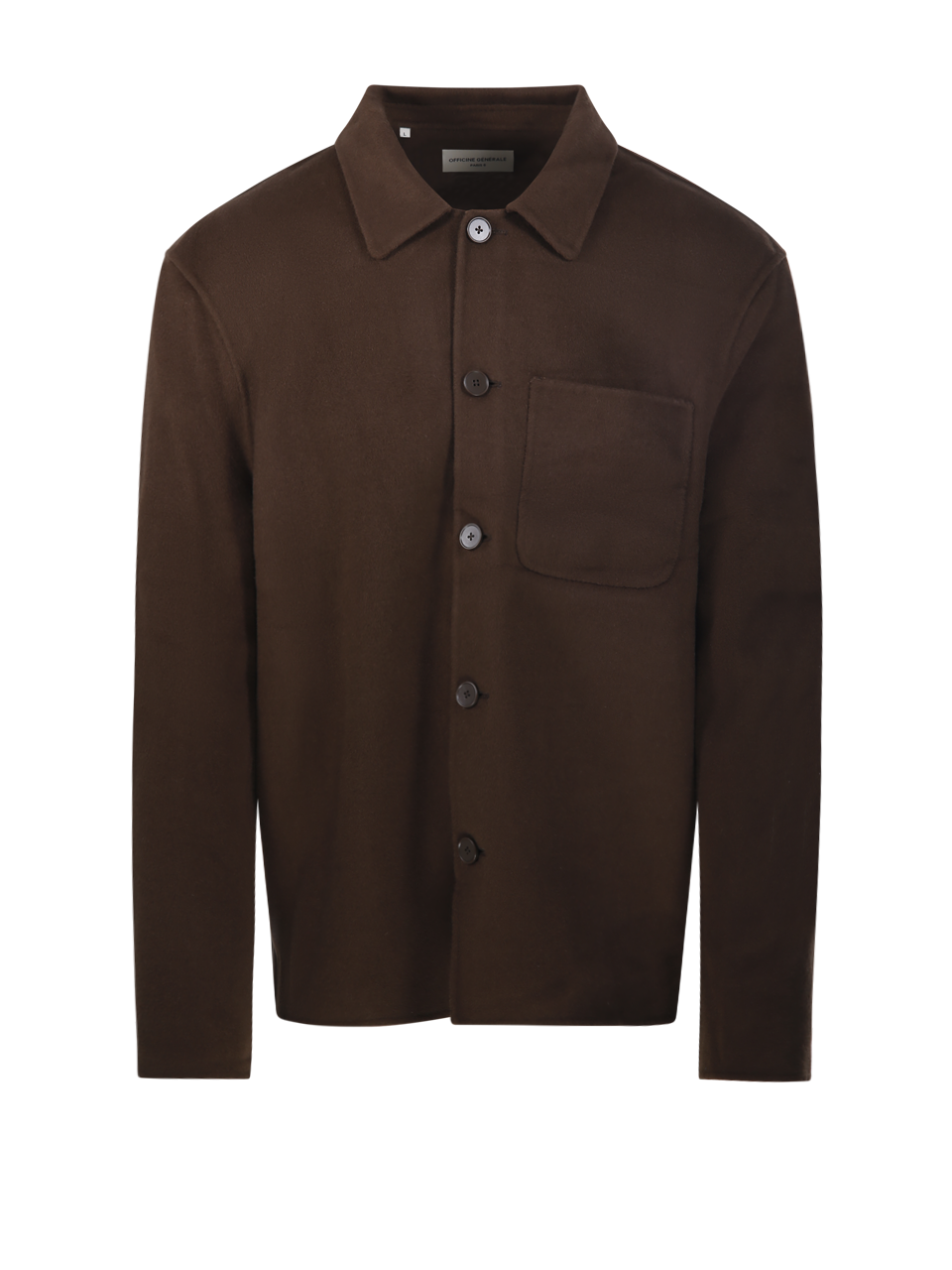 MEN OFFICINE GENERALE BROWN WOOL HAMILTON SHIRT