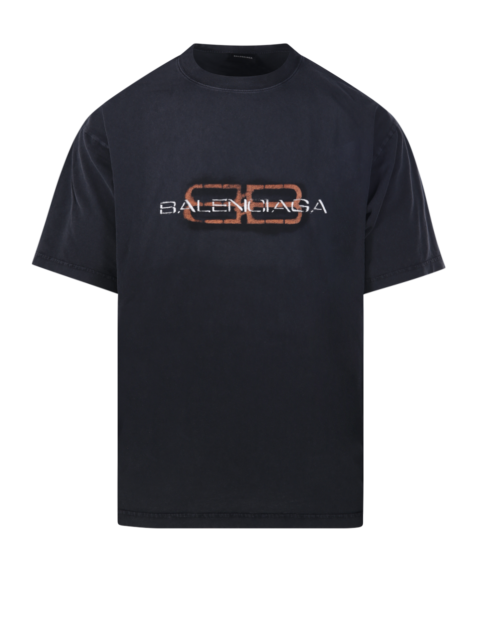 MEN BALENCIAGA BLACK COTTON MEDIUM FIT S/S T-SHIRT