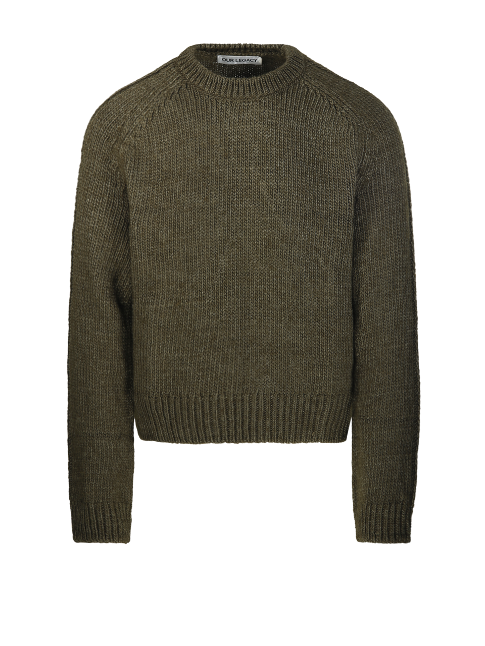 MEN OUR LEGACY GREEN WOOL TRUE ROUNDNECK SWEATER