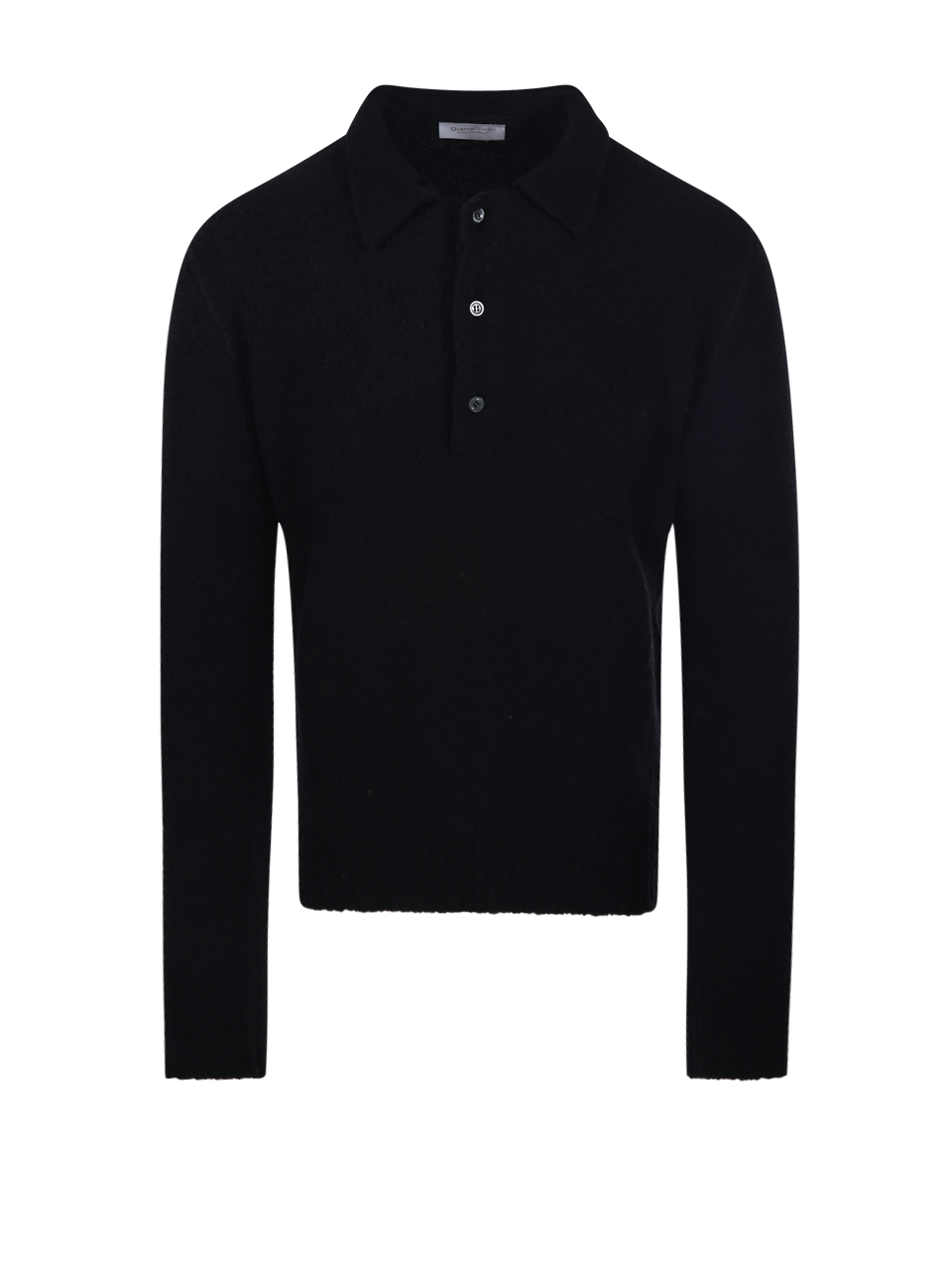 MEN DIANA STUDIO BLACK MERINO WOOL POLO SWEATER