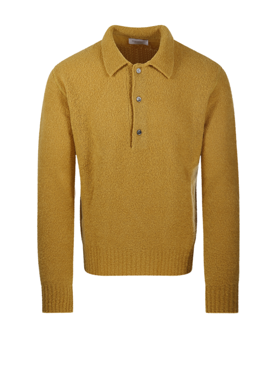 MEN DIANA STUDIO YELLOW MERINO WOOL POLO SWEATER