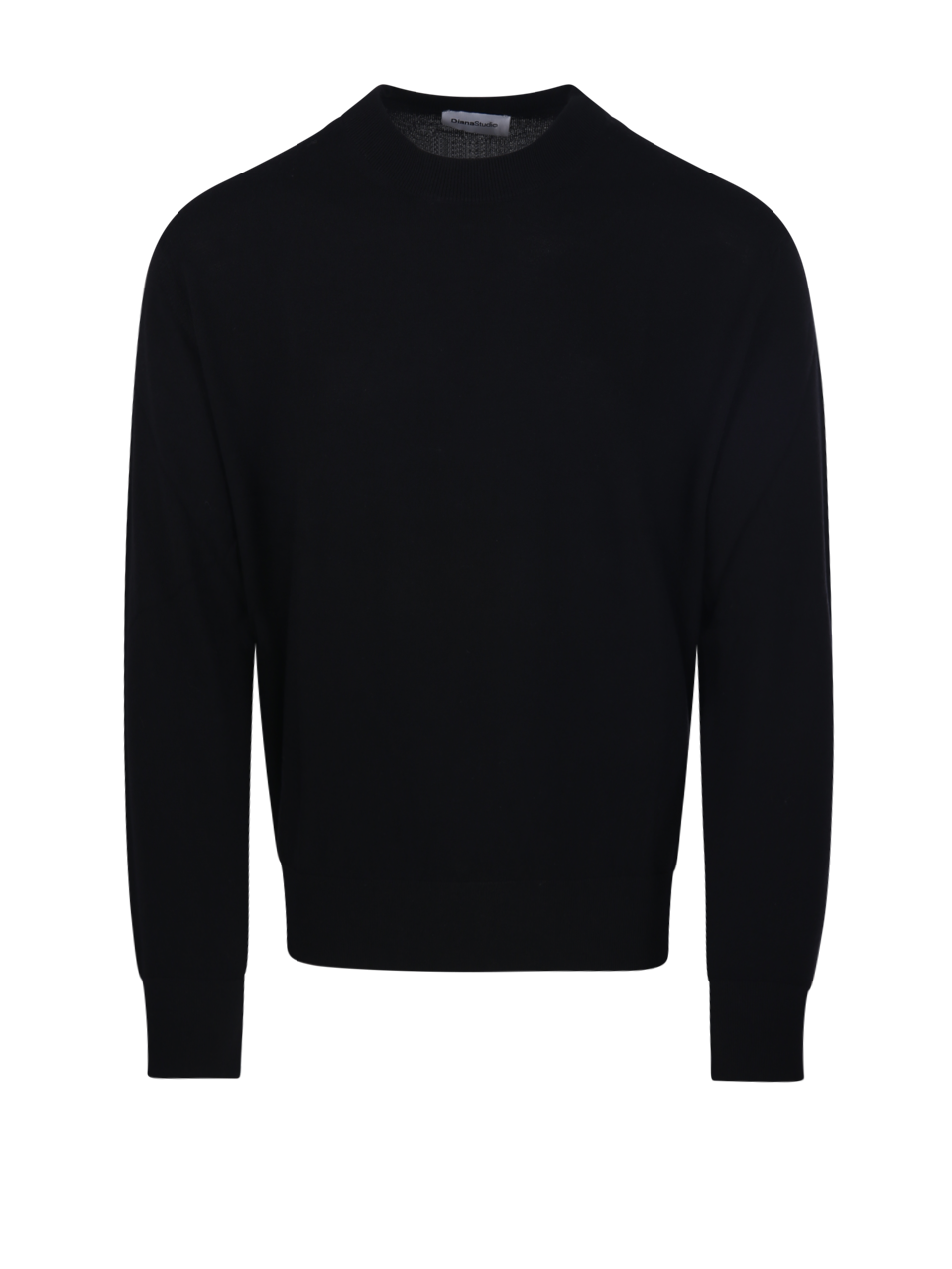 MEN DIANA STUDIO BLACK MERINO WOOL CREWNECK SWEATER