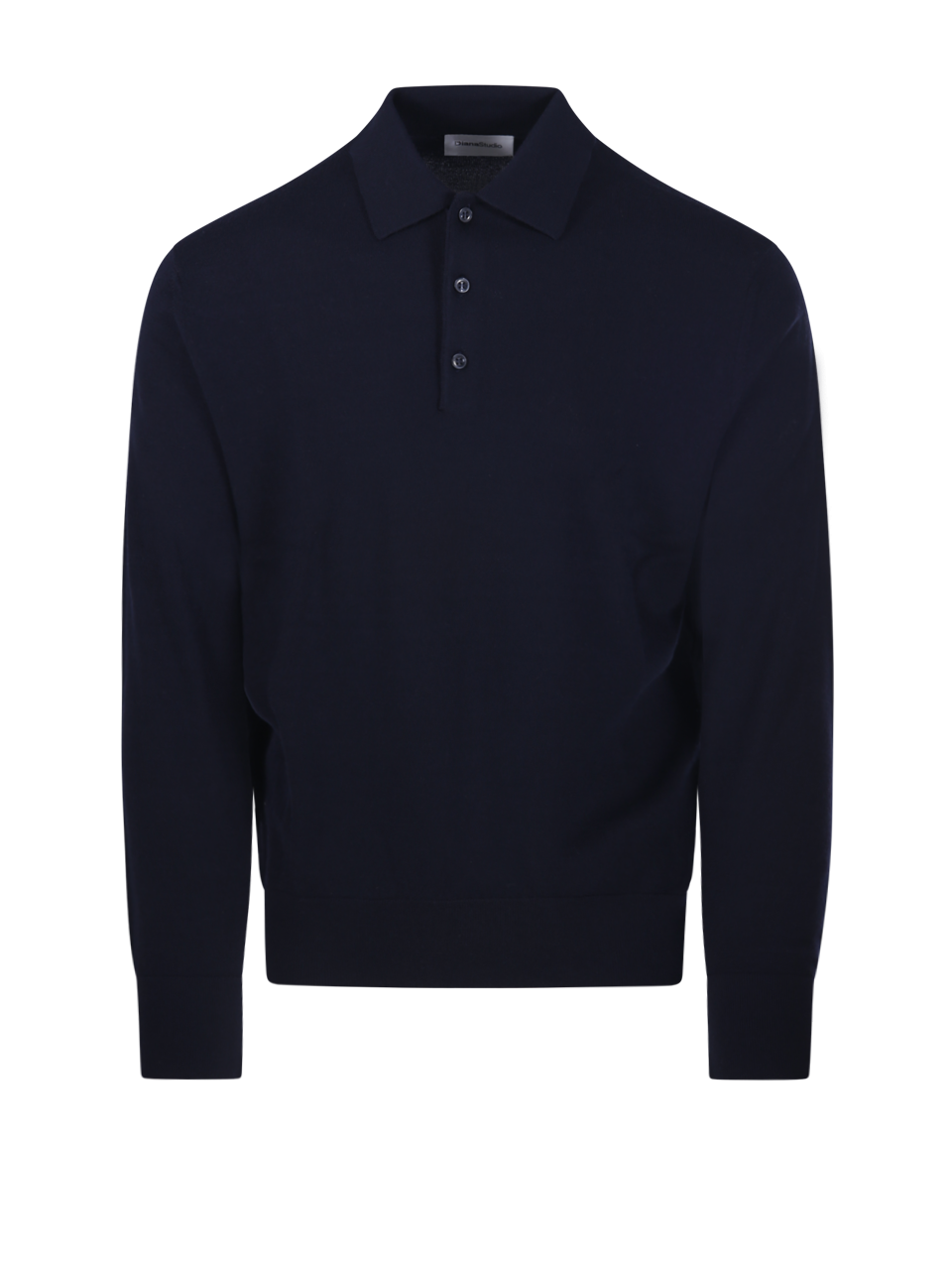 MEN DIANA STUDIO BLUE MERINO WOOL POLO SWEATER