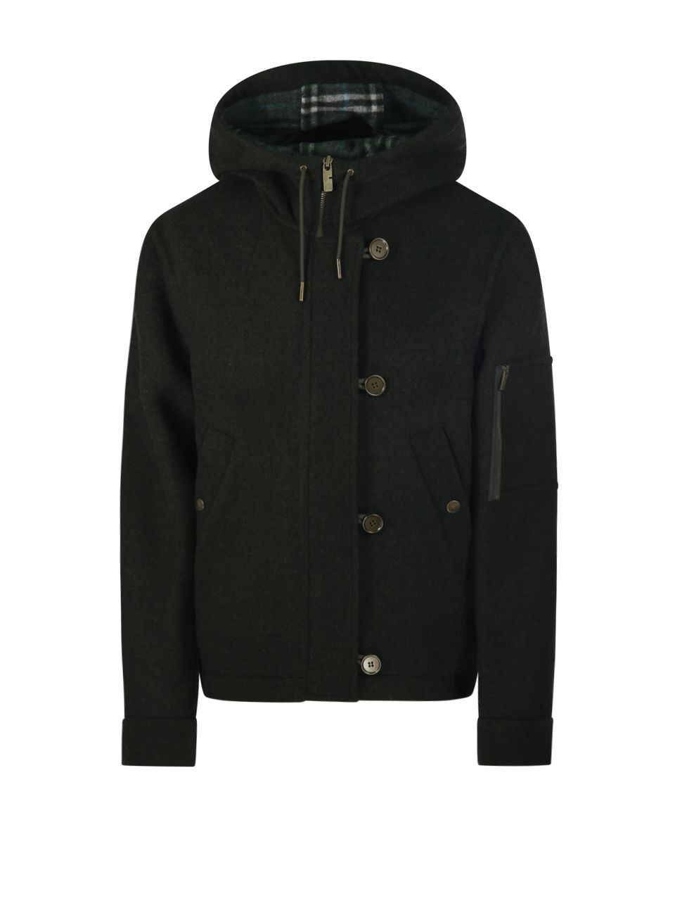 DONNA BURBERRY GIACCA IN LANA VERGINE VERDE SCURO 