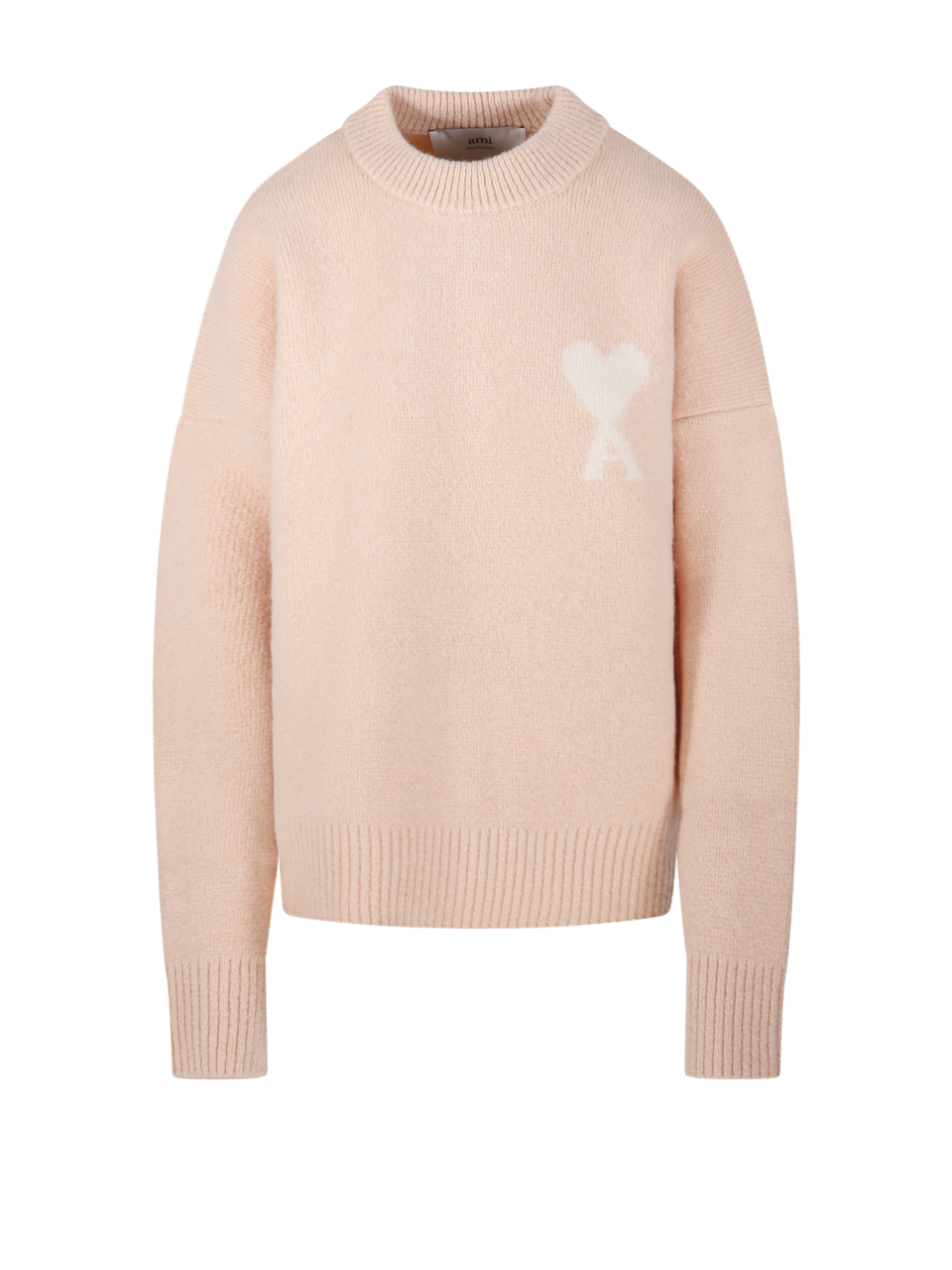 UNISEX AMI PINK ALPACA ADC ROUND NECK SWEATER 
