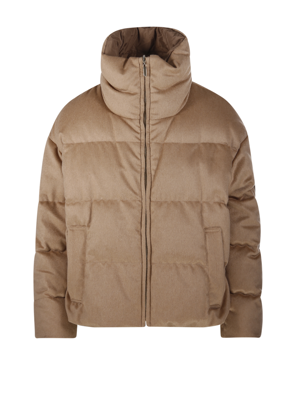 DONNA MAXMARA THE CUBE GIACCA TRAPUNTATA CORTA DIEGO IN LANA CAMMELLO MARRONE