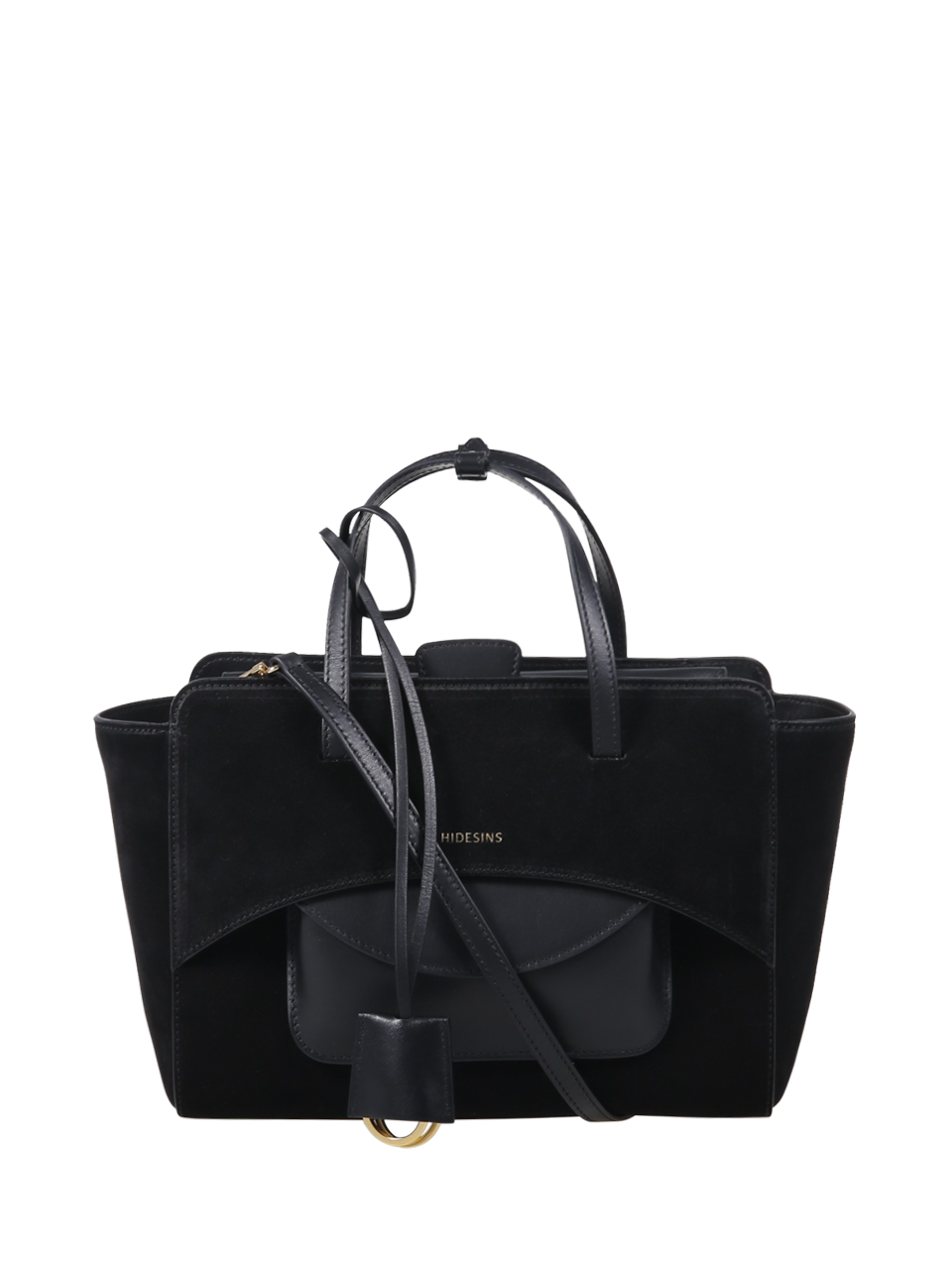 DONNA HIDESINS BORSA M CON PATTA IN PELLE DI VITELLO NERO 