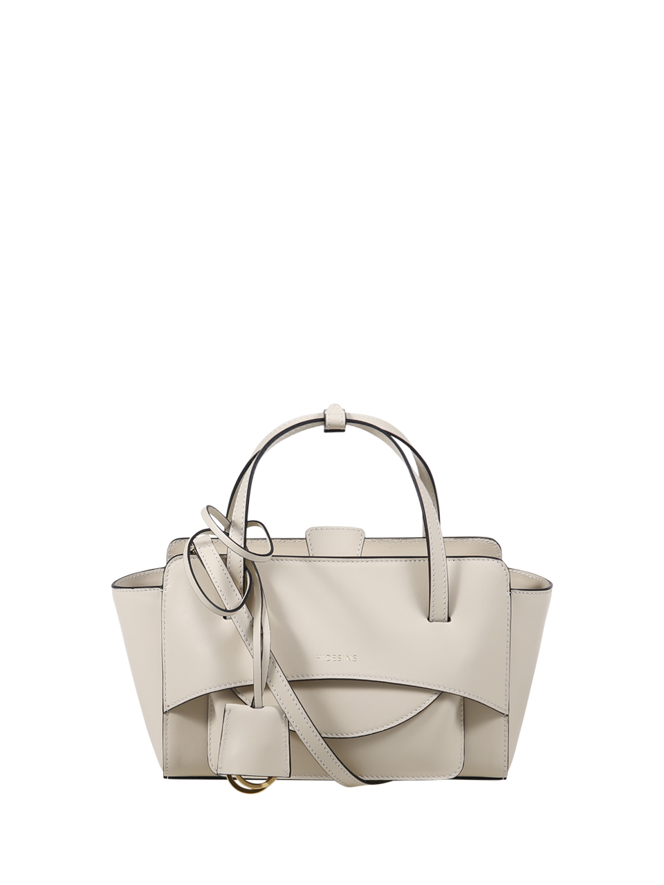 WOMAN HIDESINS WHITE LEATHER FLAP S BAG