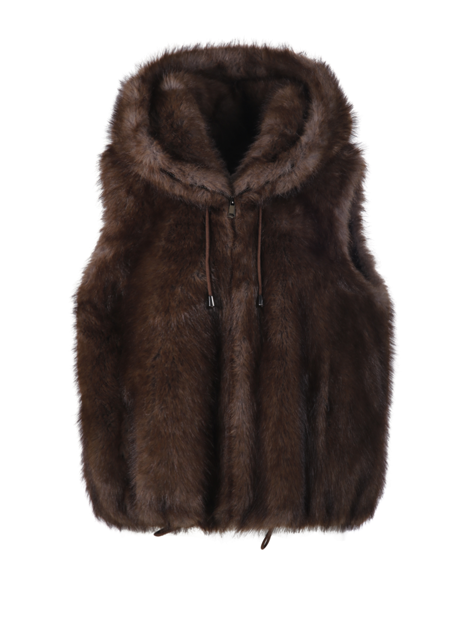 WOMAN VALENTINI 1972 BROWN POLYESTER ECO ZIBELLINO COAT