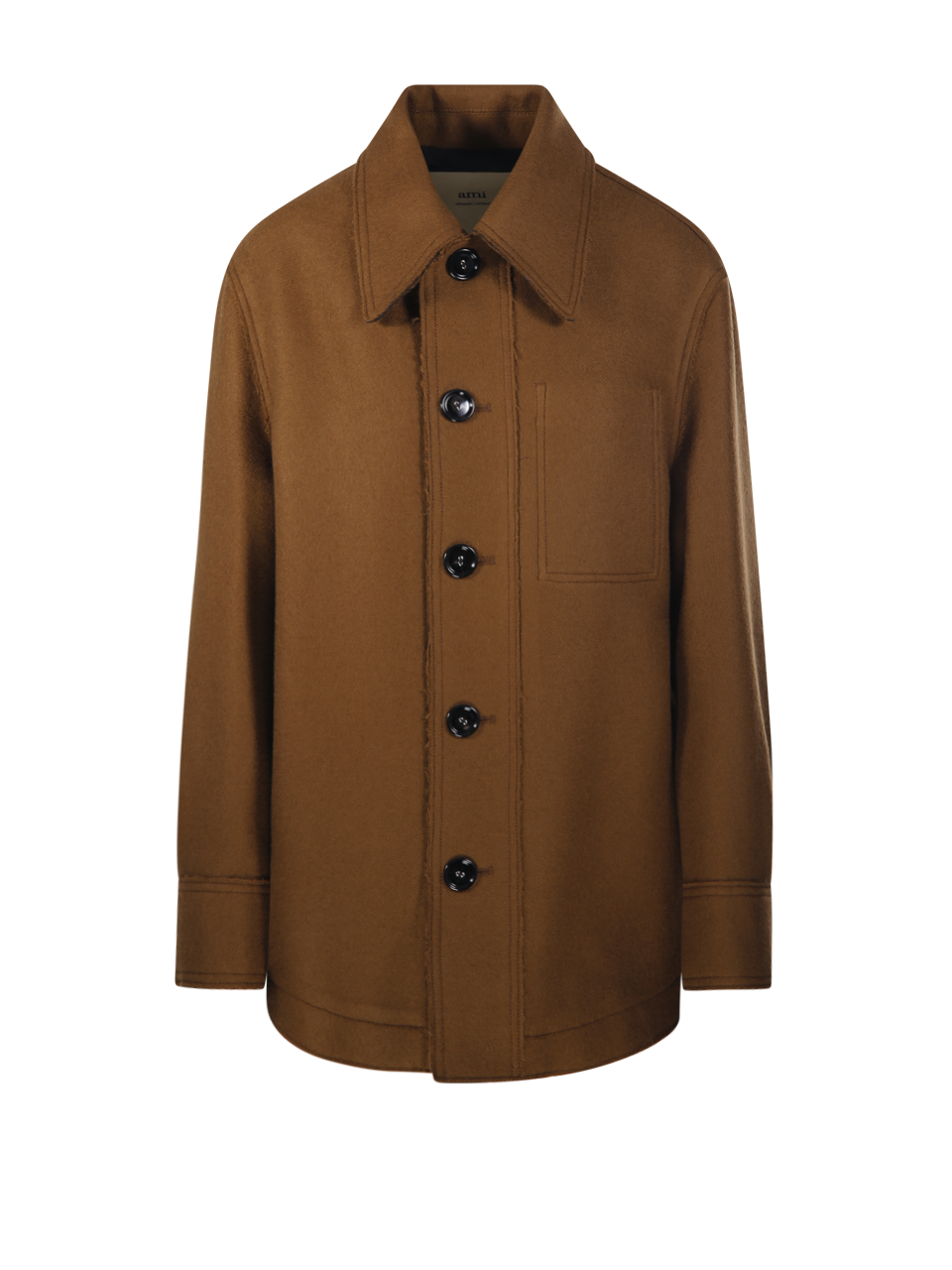 WOMAN AMI BROWN VIRGIN WOOL BOTTUNED JACKET