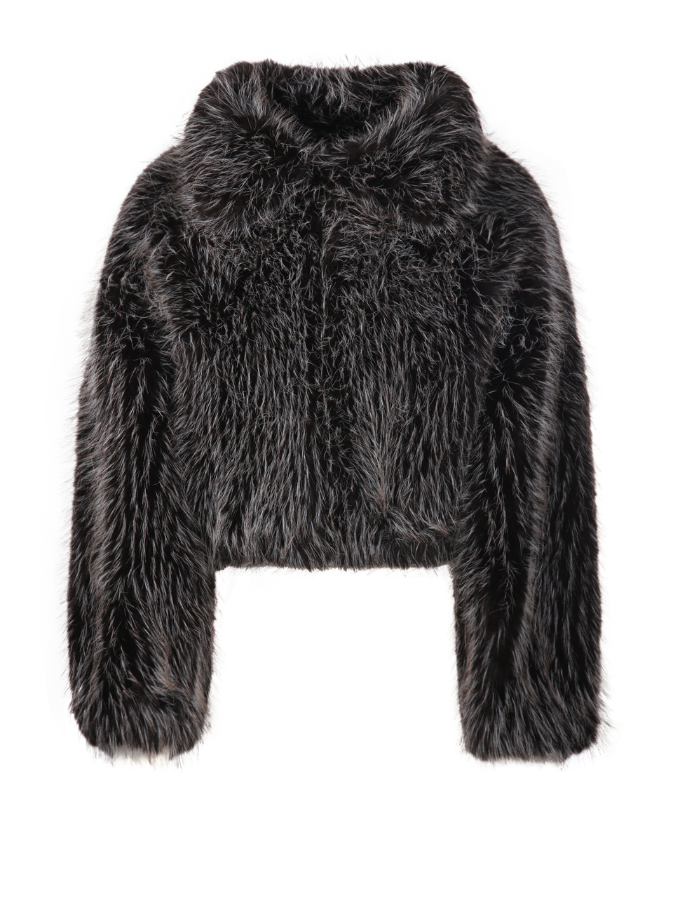 WOMAN VALENTINI 1972 DARK BROWN RECYCLED POLYESTER ECO SILVER FOX COAT