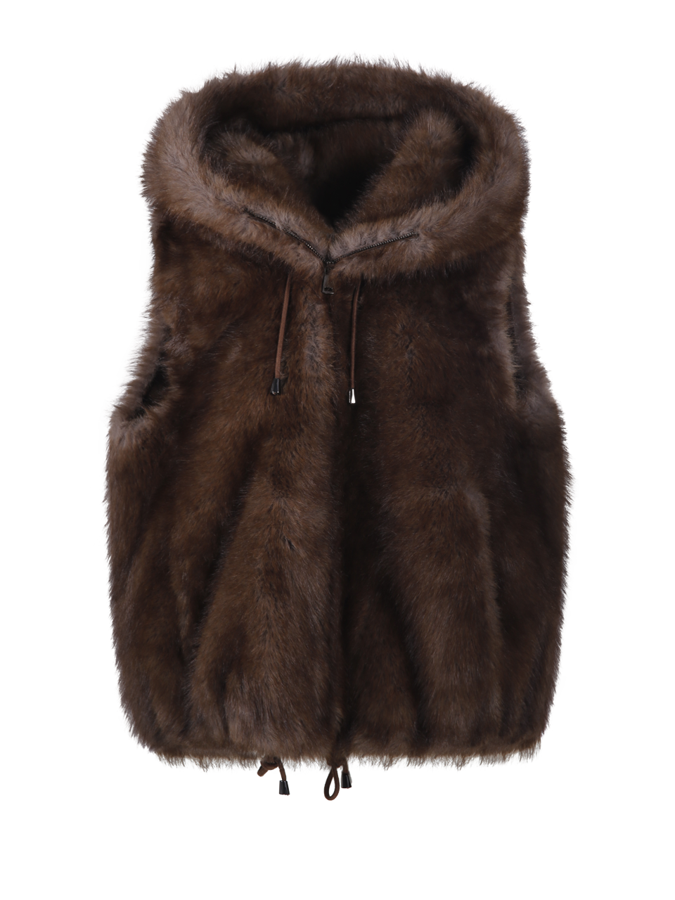 DONNA VALENTINI 1972 PELLICCIA ECO ZIBELLINO IN POLIESTERE RICICLATO MARRONE SCURO 