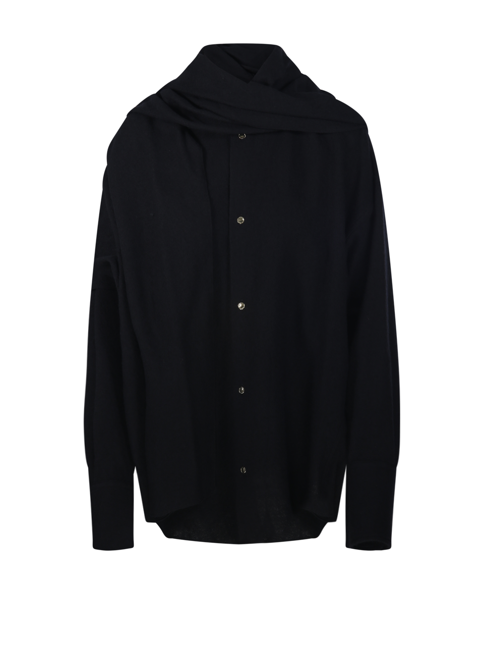 DONNA DARKPARK CAMICIA GIAPPONESE GEORGIA  CON SCIARPA STACCABILE IN LANA NERA 