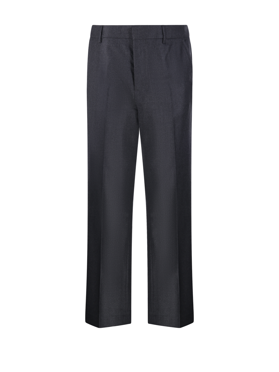 MEN AMI GREY VIRGIN WOOL STRAIGHT FIT PANTS
