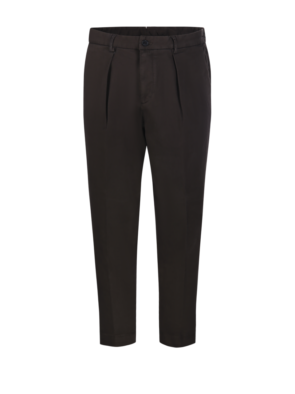 UOMO ENTRE AMIS PANTALONI COMFORT FIT IN COTONE MARRONE SCURO 