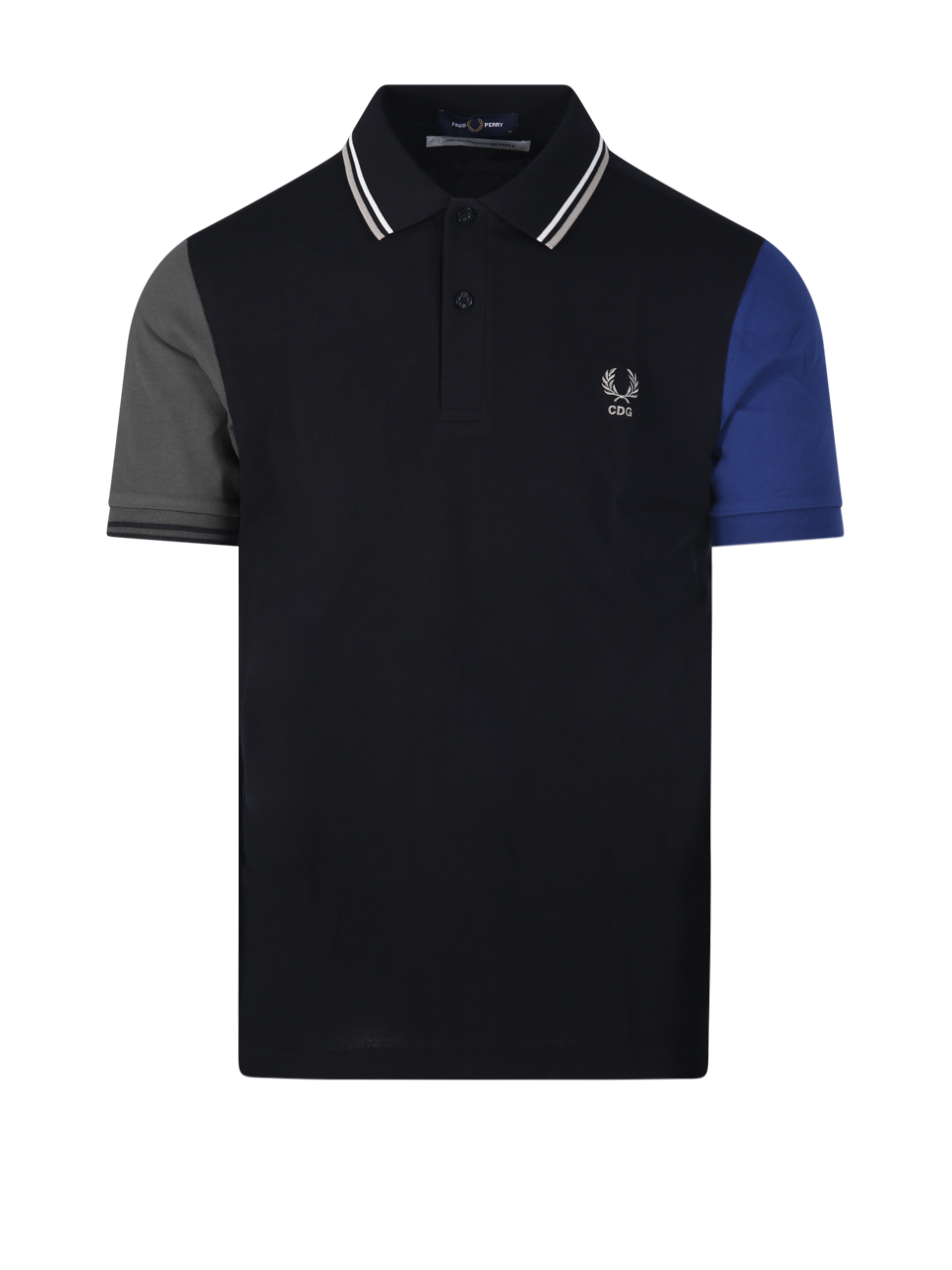 MEN COMME DES GARCONS SHIRT BLACK COTTON POLO T-SHIRT