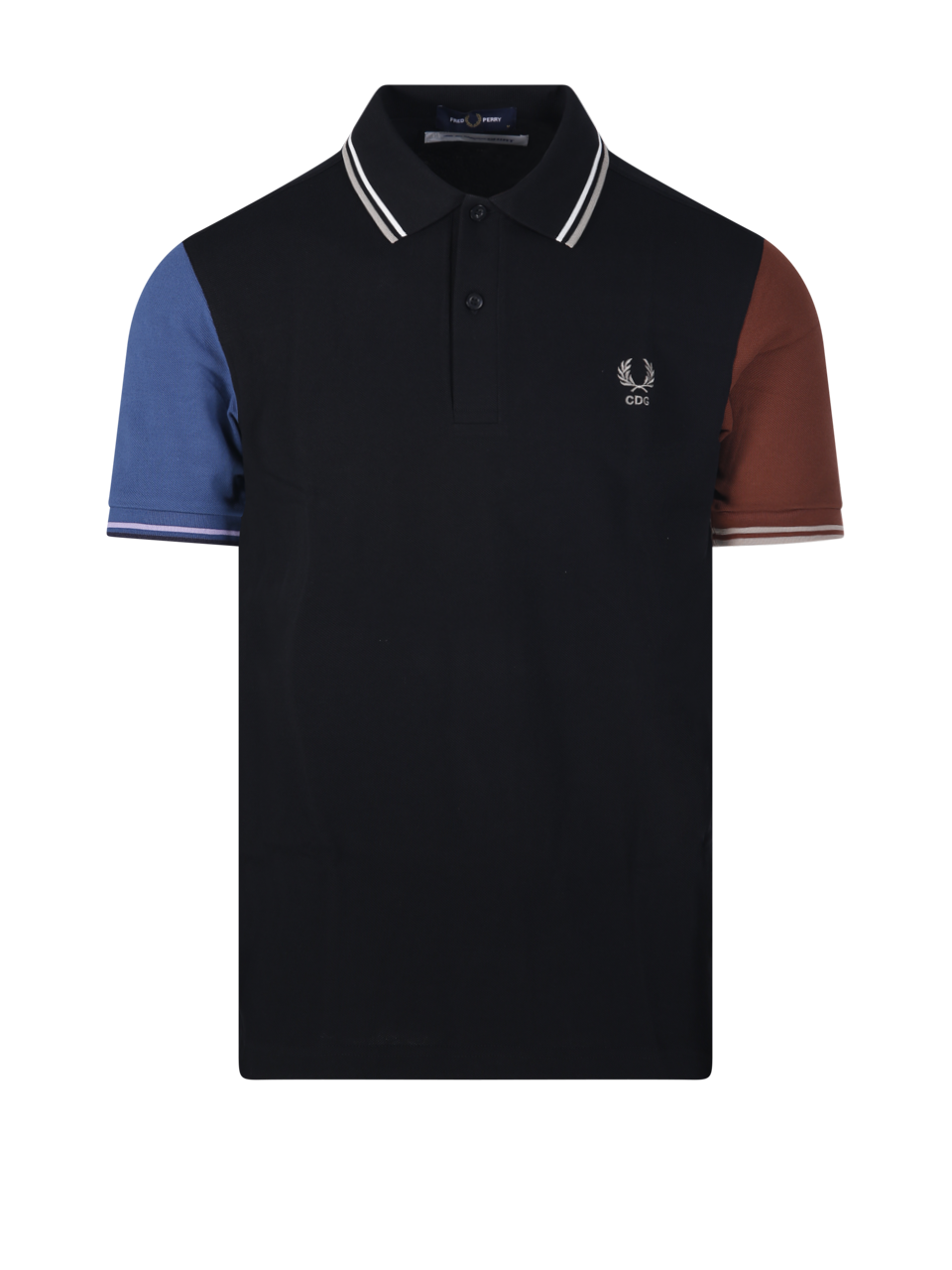 MEN COMME DES GARCONS SHIRT BLACK COTTON POLO T-SHIRT