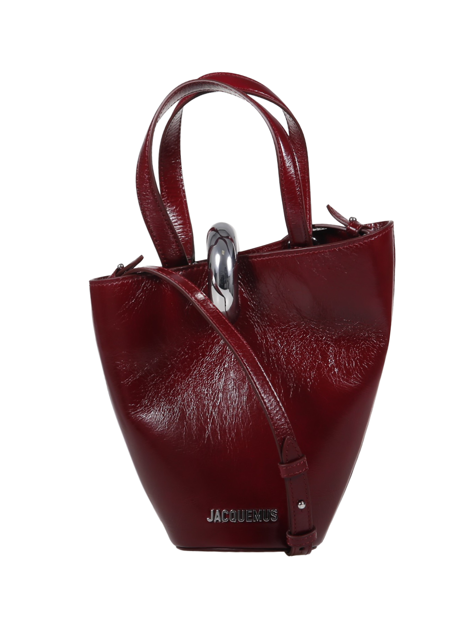 WOMAN JACQUEMUS BORDEAUX CALF LEATHER LE PETIT BAMBOLA BAG