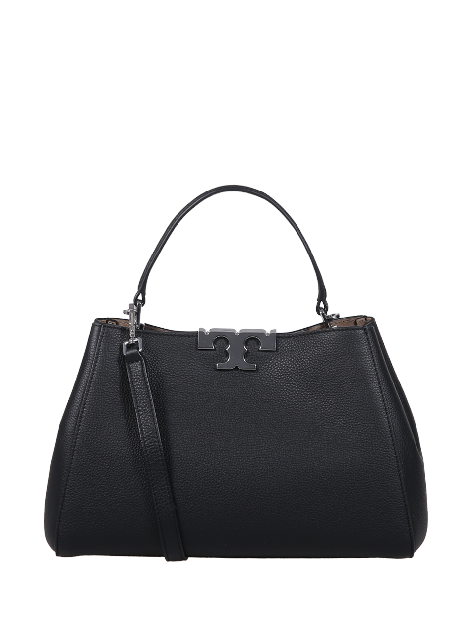 WOMAN TORY BURCH BLACK COW LEATHER ELEANOR PEBBLED MEDIUM SATCHEL