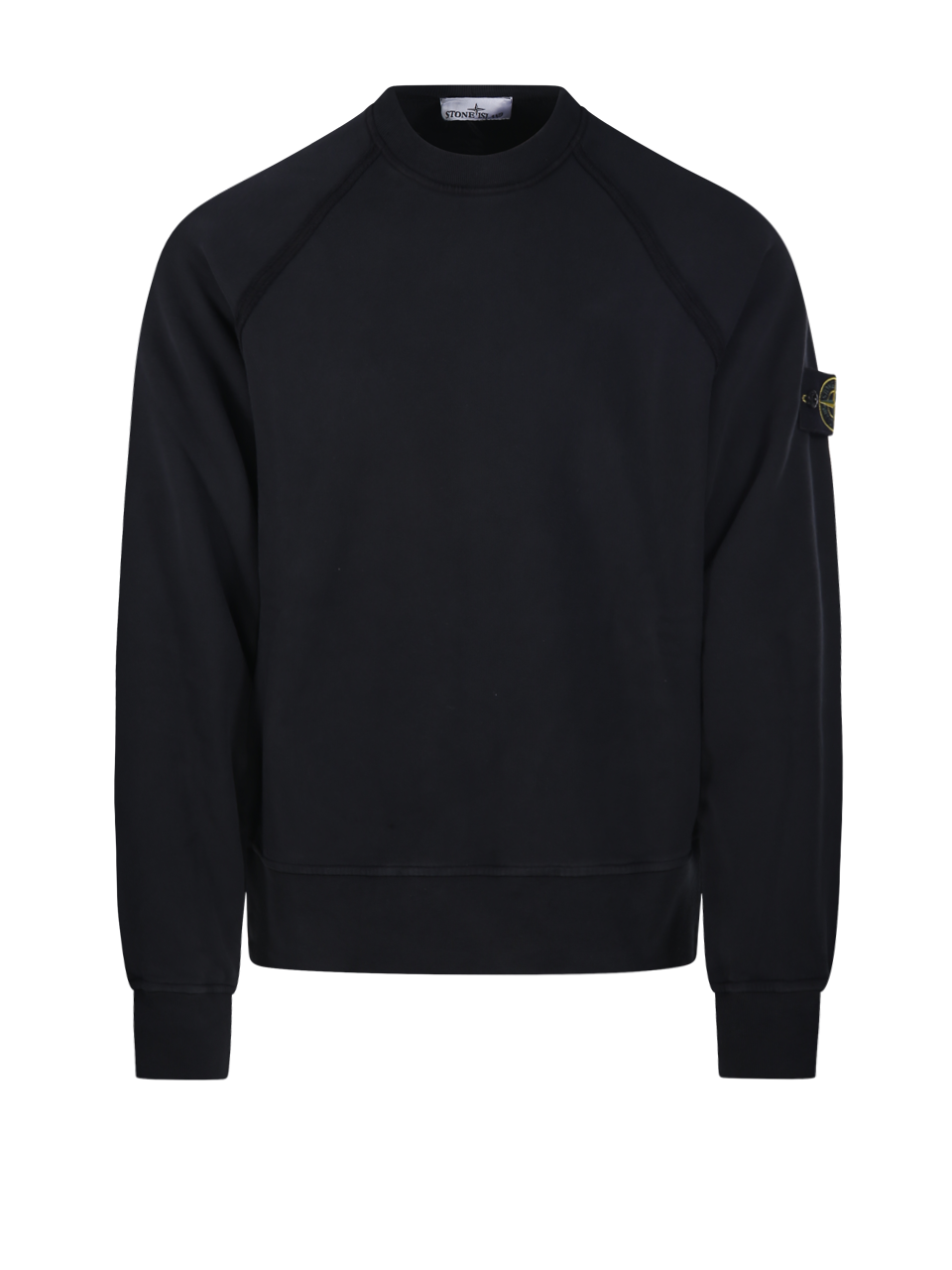 MEN STONE ISLAND BLACK COTTON ROUND NECK SWEATSHIRT
