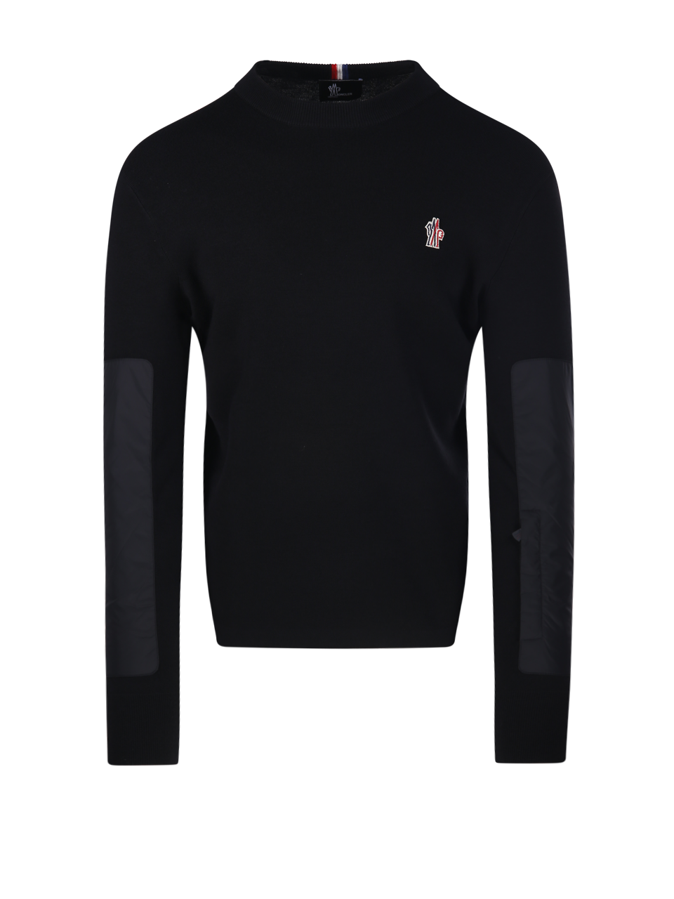 UOMO MONCLER GRENOBLE MAGLIONE GIROCOLLO IN LANA VERGINE NERA