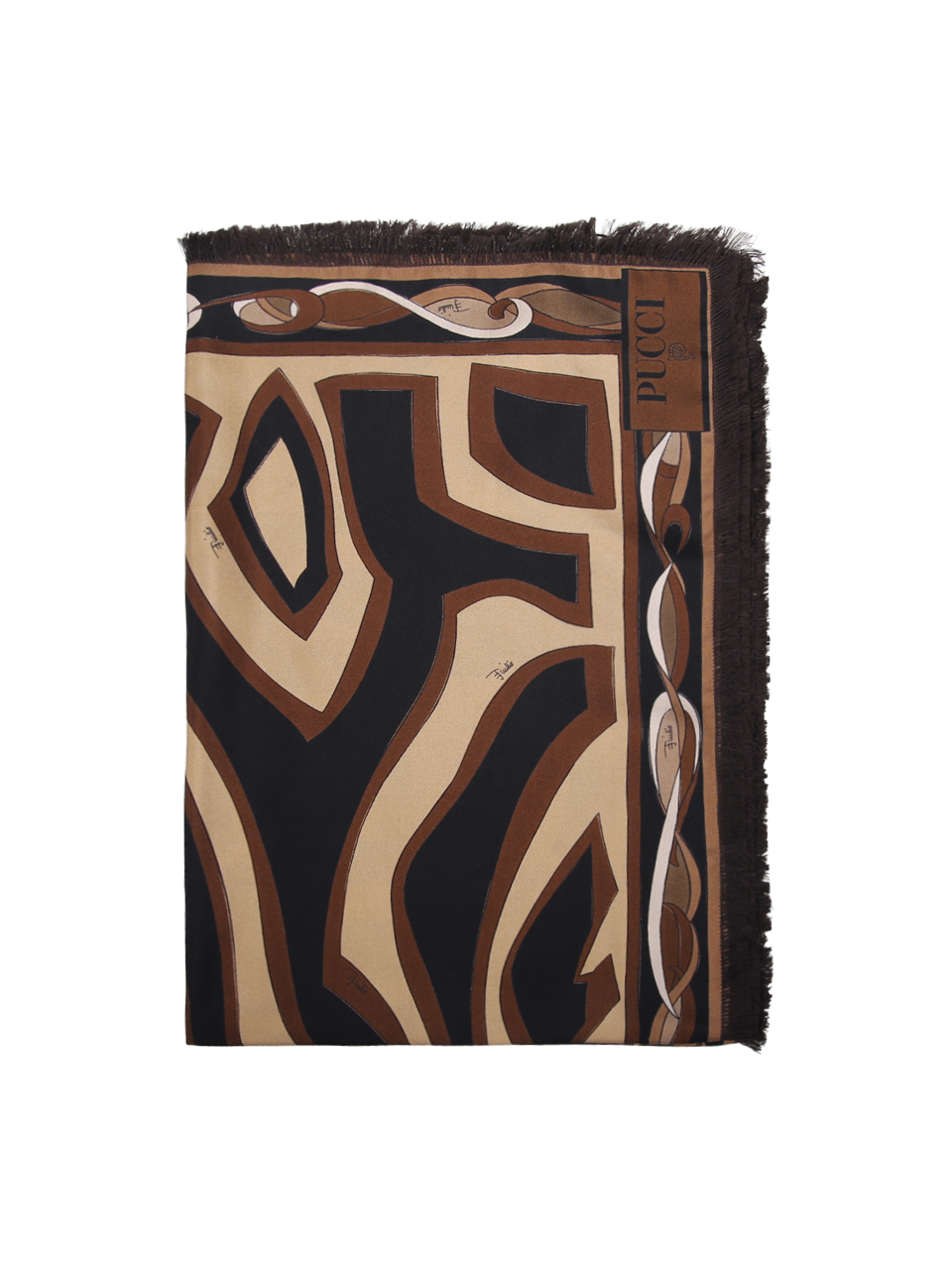 DONNA EMILIO PUCCI STOLA IN SETA MARRONE