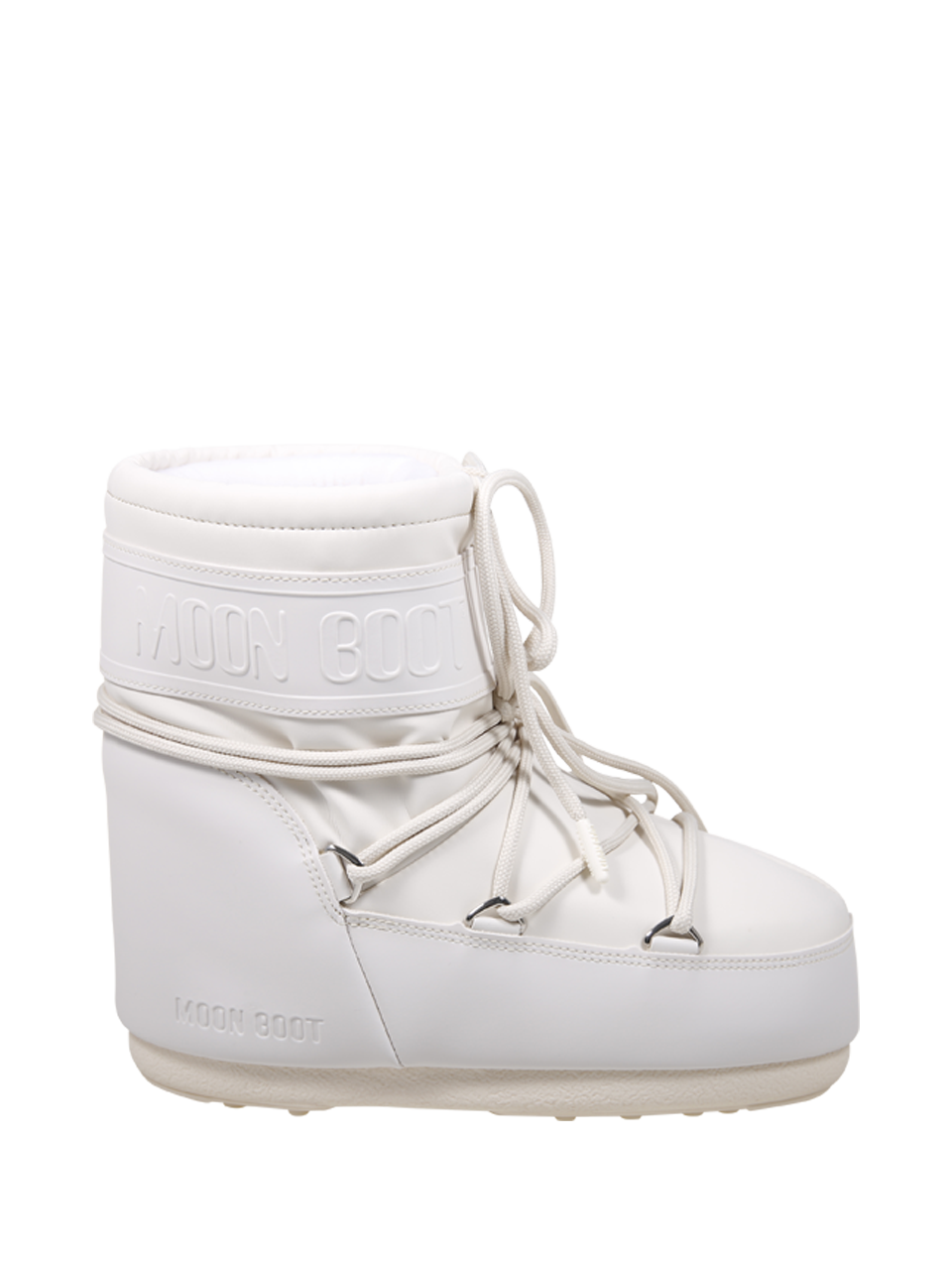 WOMAN MOON BOOT WHITE POLYESTER ICON LOW RUBBER BOOT