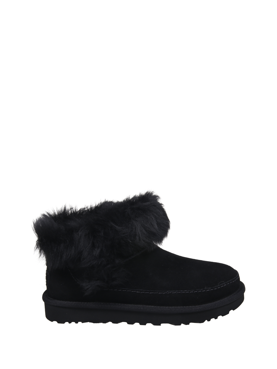 WOMAN UGG BLACK LEATHER W CLASSIC ULTRA MINI CHALET BOOT