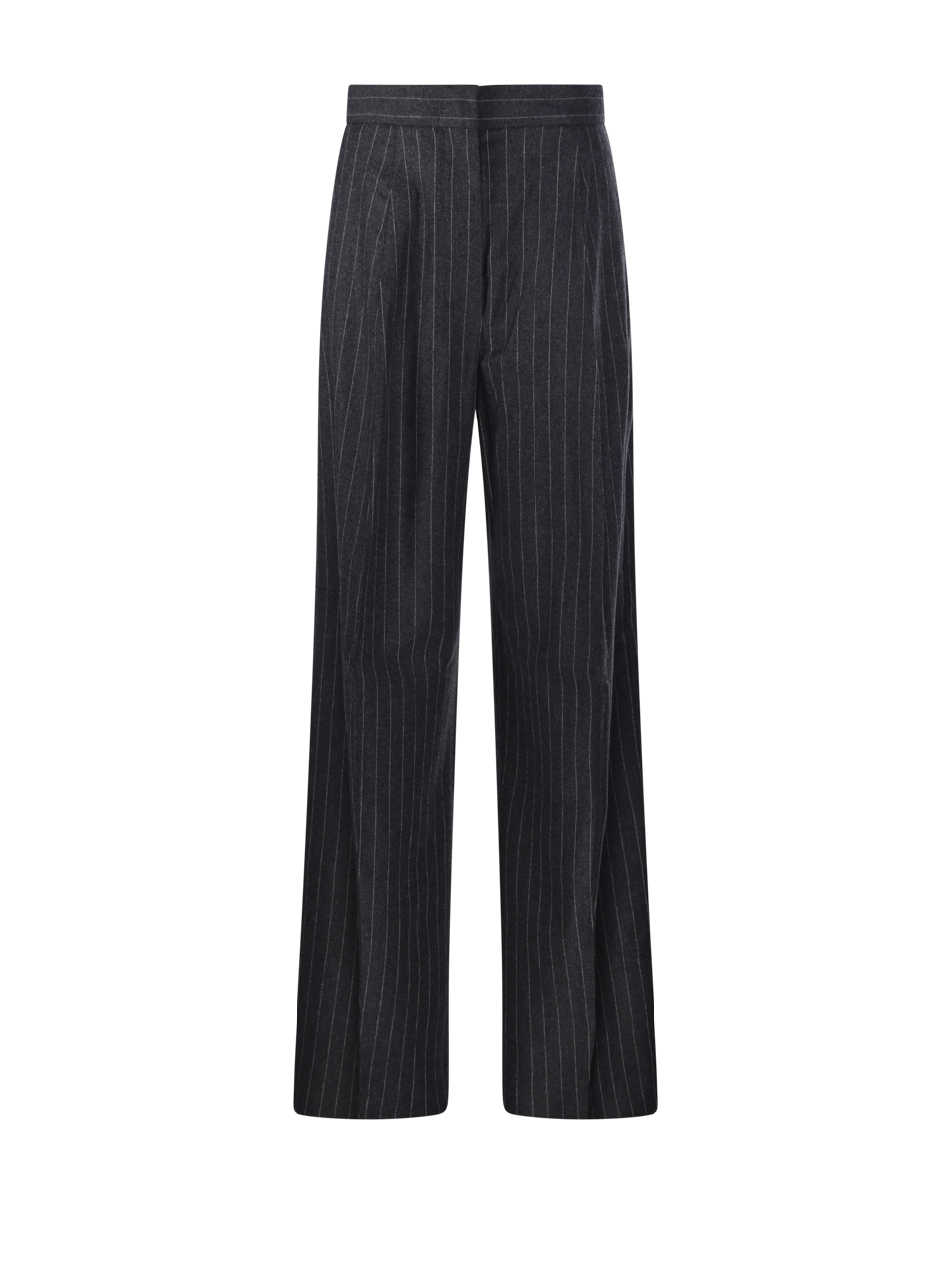 DONNA MAXMARA SPORTMAX PANTALONI BELGIO1234 GRIGI IN LANA VERGINE 