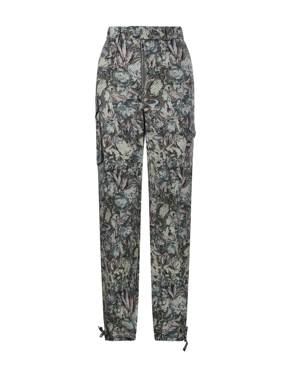 WOMAN GANNI GREEN ORGANIC COTTON PRINTED STRETCHED COTTON PANTS