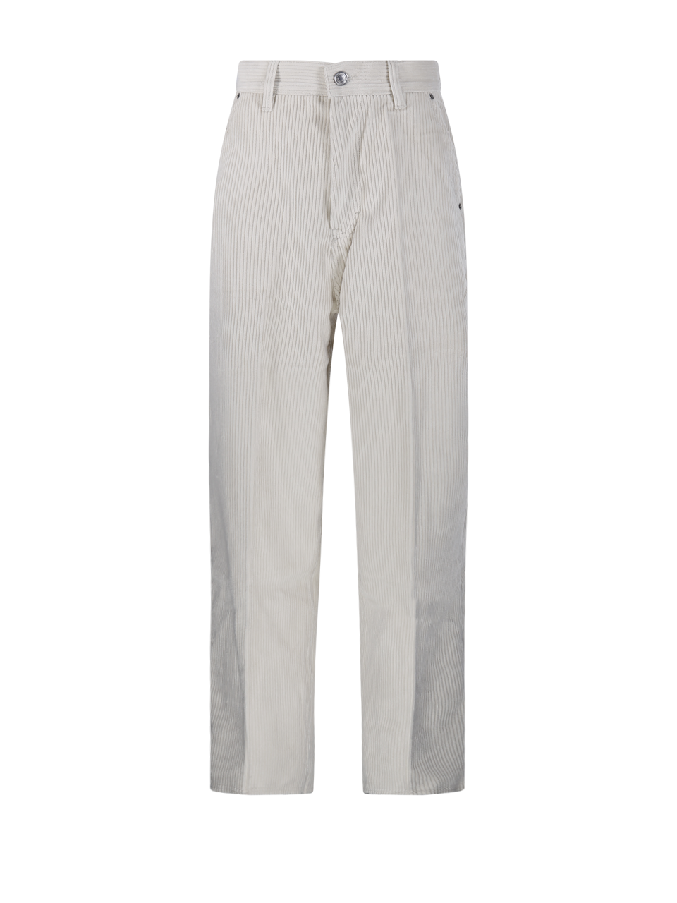 WOMAN AMI WHITE COTTON LARGE FIT TROUSERS