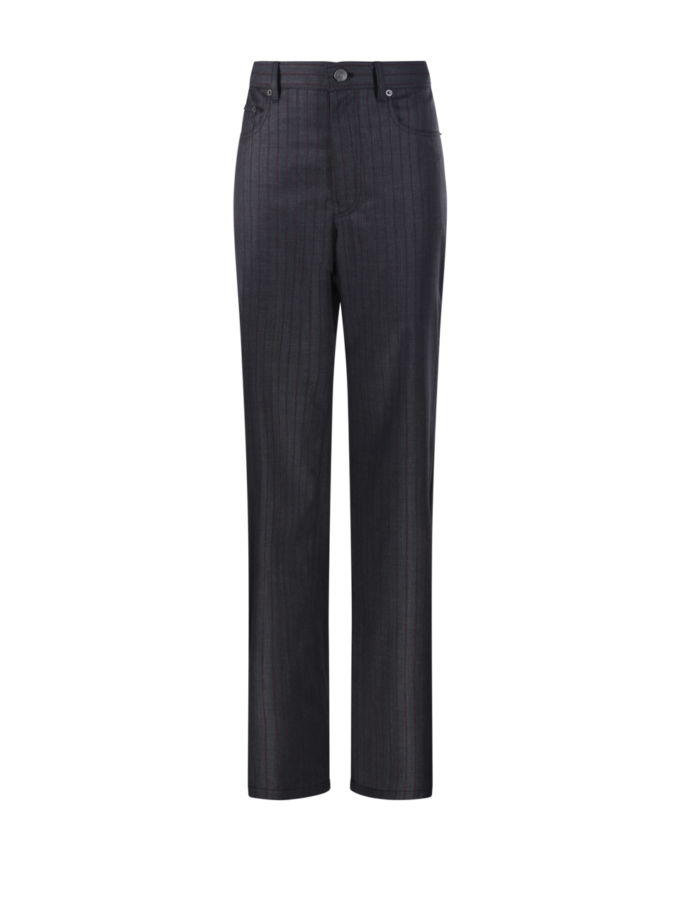 WOMAN BALENCIAGA GREY WOOL STRAIGHT PANTS