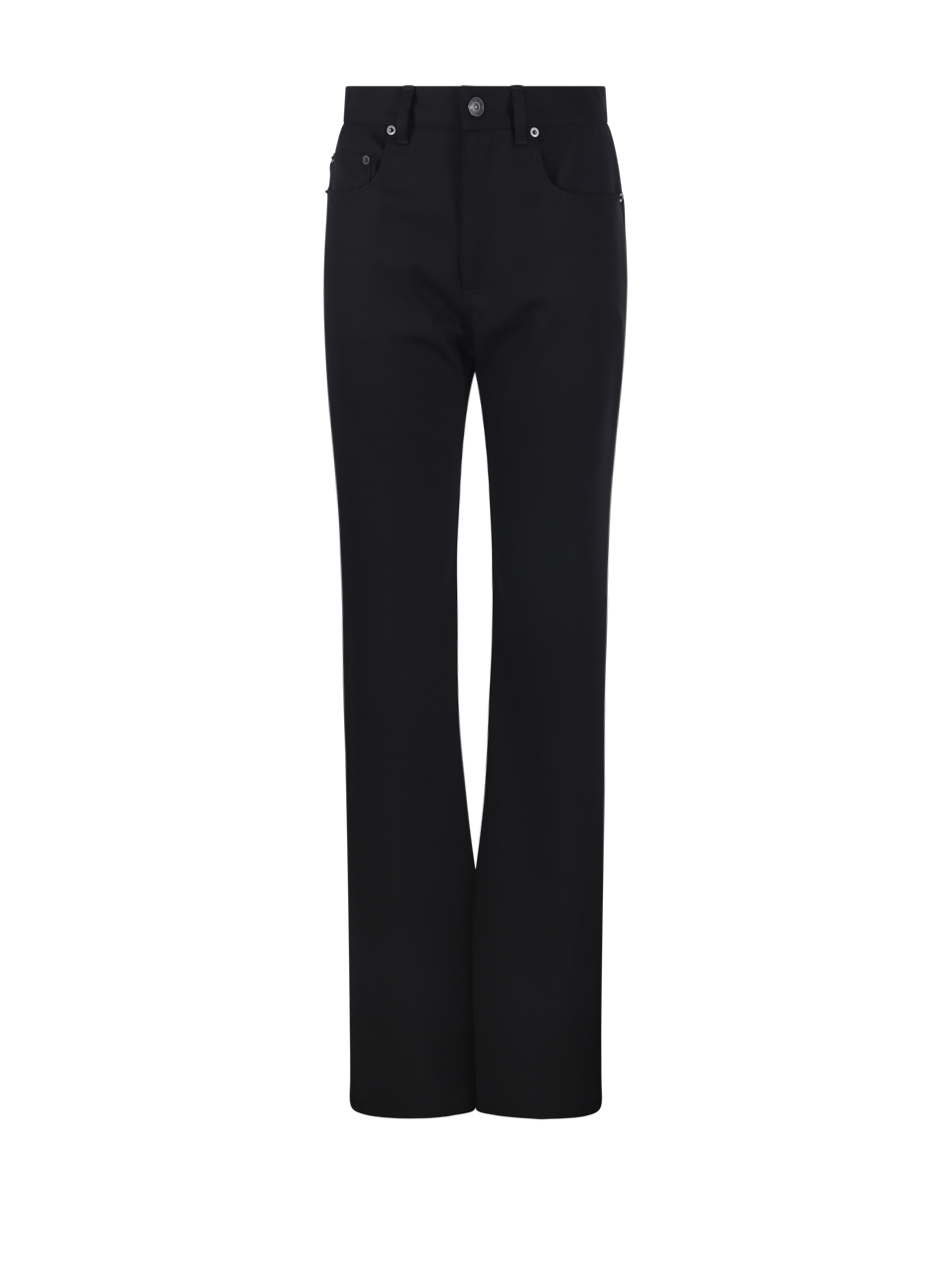 WOMAN BALENCIAGA BLACK WOOL STRAIGHT PANTS