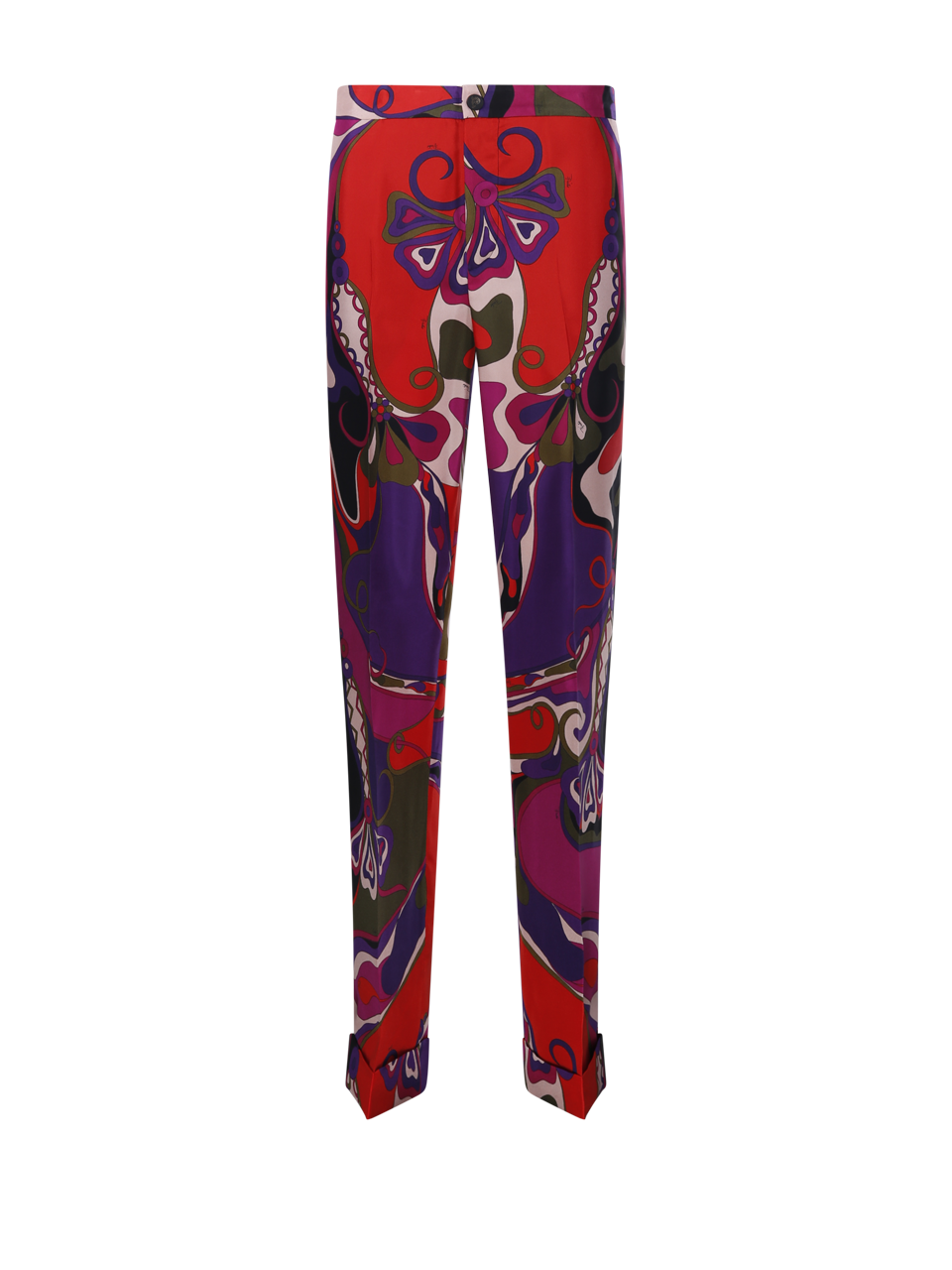 DONNA EMILIO PUCCI PANTALONI IN SETA MULTICOLORE